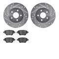 Dynamic Friction Co 7502-20014, Rotors-Drilled and Slotted-Silver with 5000 Advanced Brake Pads, Zinc Coated 7502-20014